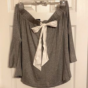 Tie back off the shoulder t-shirt